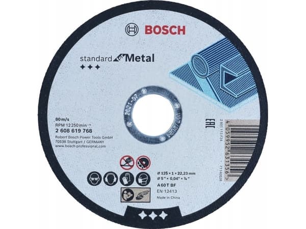 Bosch tilbehør Standard for metall 2608619768 kutteskive rett 180 mm 1 - Kutteskiven Standard for metall kutter pålitelig i metall. Aluminiumoksidski