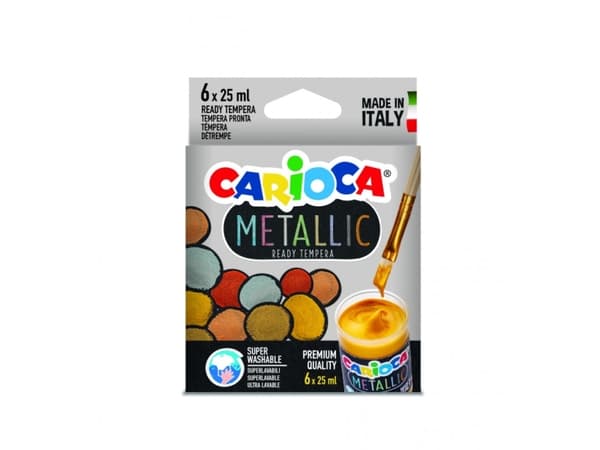Carioca KO026, Bronse, Kopper, Gull, Rosegull, Sølv, 25 ml, Krukke, 6 stykker