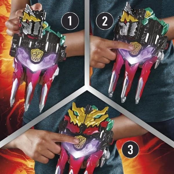 Power Rangers Dino Knight Morpher elektronisk leksak med ljud och ljus och Dino Knight-nyckel