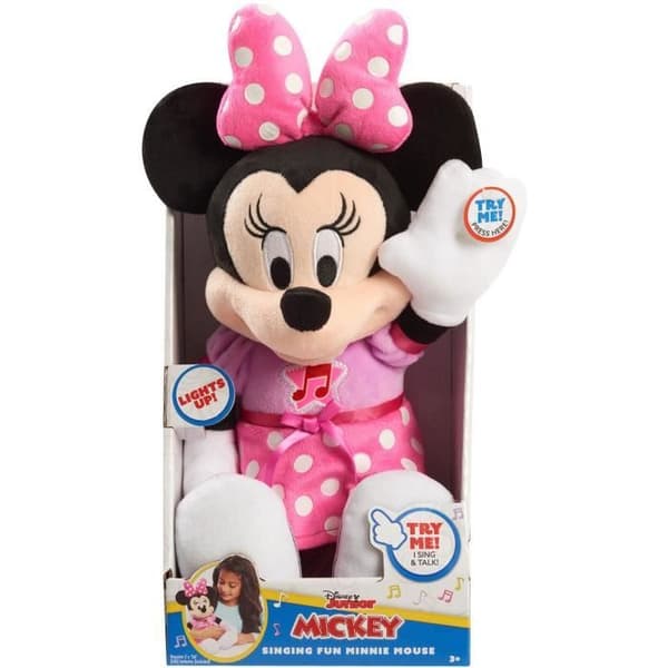 Ljud och ljus Minnie Plyschleksak - Disney - 30 cm - Rosa och Svart