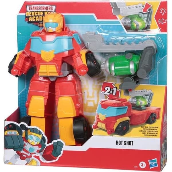 Transformers Rescue Power Hot Shot Samlarfigur - HASBRO - Cabriolet brandbilsrobot - 35 cm