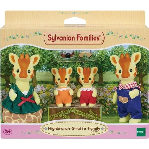 SYLVANIAN FAMILIES - Giraffe Family - 4 artikulerade karaktärer - Orange - Blandat