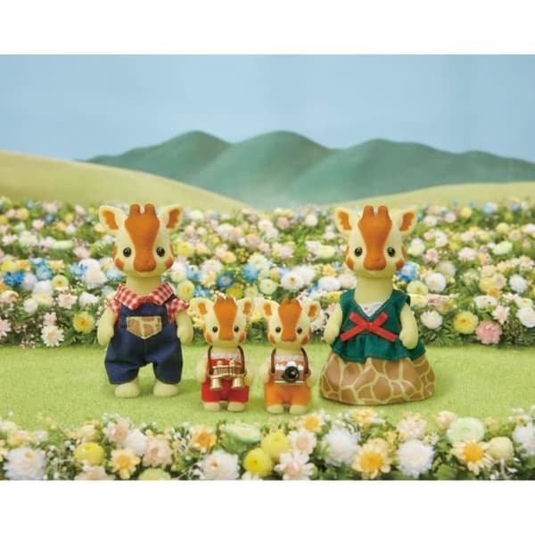 SYLVANIAN FAMILIES - Giraffe Family - 4 artikulerade karaktärer - Orange - Blandat
