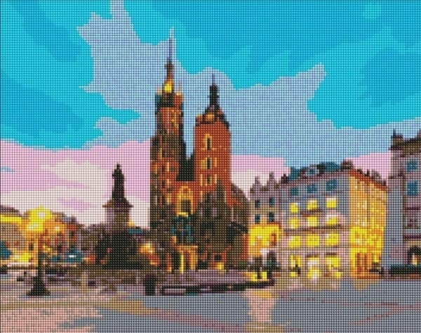 Idé Diamantmosaikk - Krakow om kvelden 40x50cm