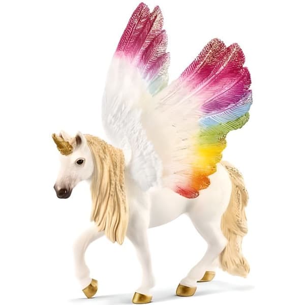 Schleich Figurine - Rainbow Winged Unicorn - Pedagogisk leksak för barn från 4 år och uppåt