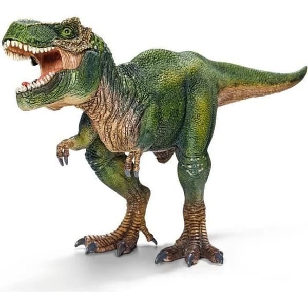 Figur för T-Rex grön, Tyrannosaurus Rex med rörlig käke, dinosaurieleksak för barn, från 4 år, Schleich 14525 DINOSAURER