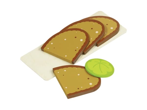 Goki Sliced bread, 4 slices, 1 lettuce leaf, Dukkemat, 3 år, 130 g
