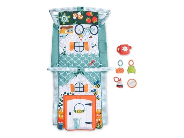 Fisher-Price 3-in-1 Crawl & Play Activity Gym, Babygym, Lekestang, Gir fra seg lyd, Flerfarget