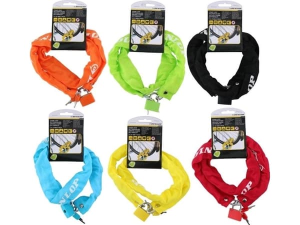 Dunlop - Varkaudenesto polkupyörän lukko 90 cm (punainen)