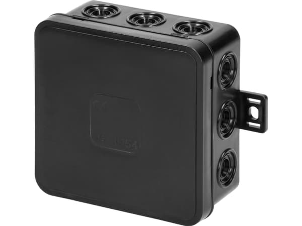 Surface mounted box CLICK, IP54, 12 conduit entries, 85x85x41mm, black, OR-JB-13803/B