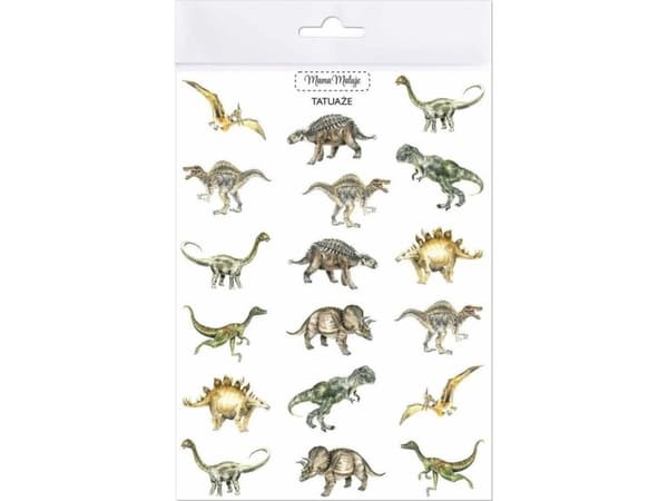 Mama maalaa dinosaurukset pestävät tatuoinnit