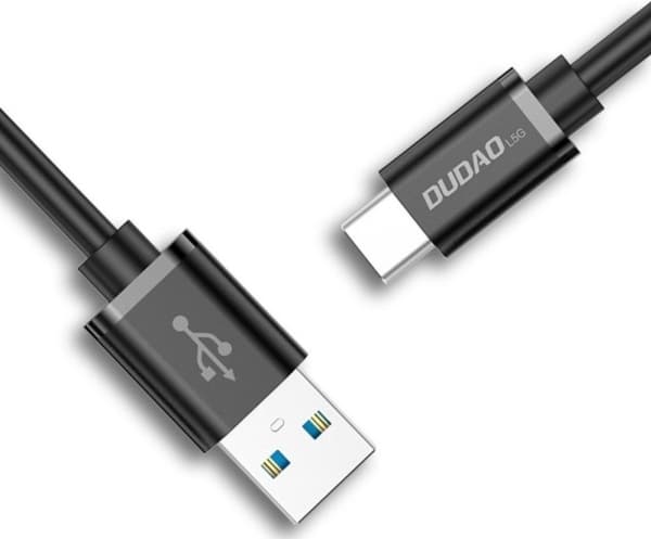 Dudao USB-A - USB-C USB-kabel 1 m Svart (6973687242273)