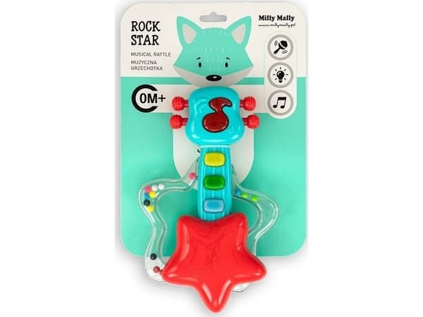 Milly Mally Rattle musikalsk gitar rød