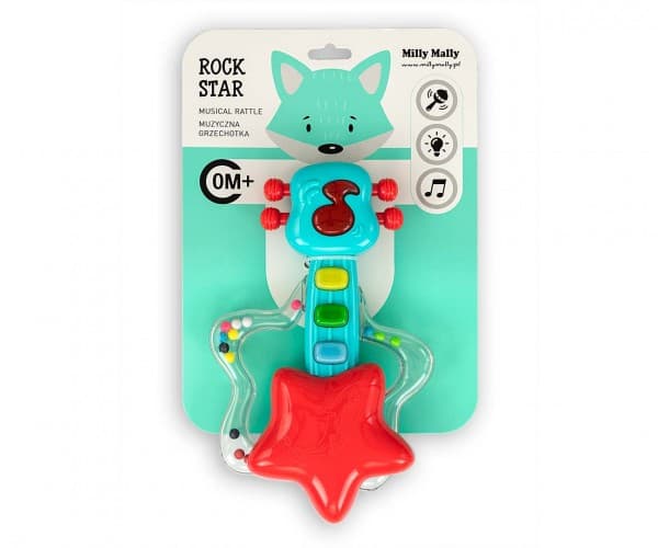 Milly Mally Rattle musikalsk gitar rød