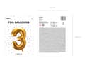 Miniatyrbilde 3 av 5: Party Deco Folieballong Nummer "3", 86cm, universalgull