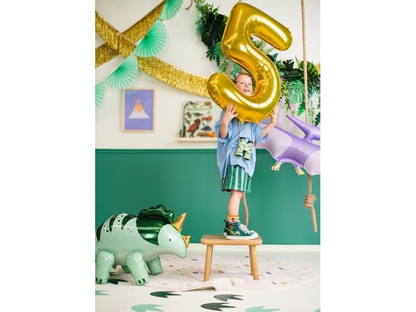 Party Deco Folieballong Nummer "5", 86cm, universalgull