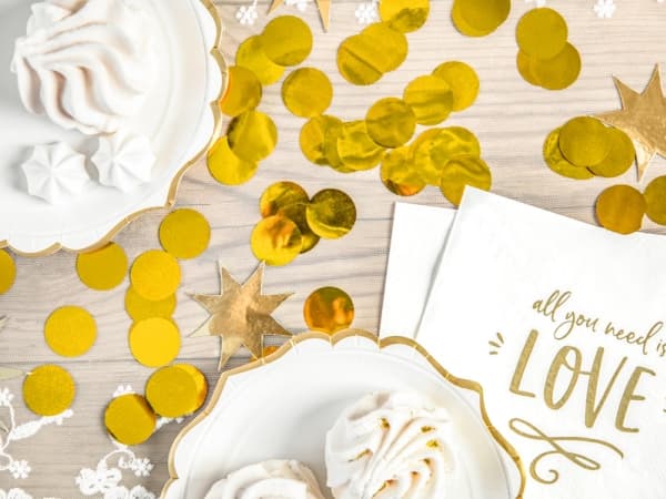 PartyDeco KONS45-019, Confetti cannon, Gold, 1 colours, Circle, Foil, Theme party