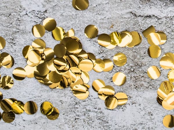 PartyDeco KONS45-019, Confetti cannon, Gold, 1 colours, Circle, Foil, Theme party