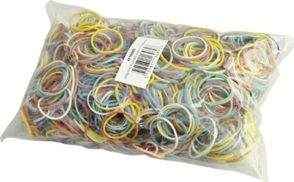 Q-CONNECT Receptive elastics, 250g, halkaisija 25mm, sekoitusvärit