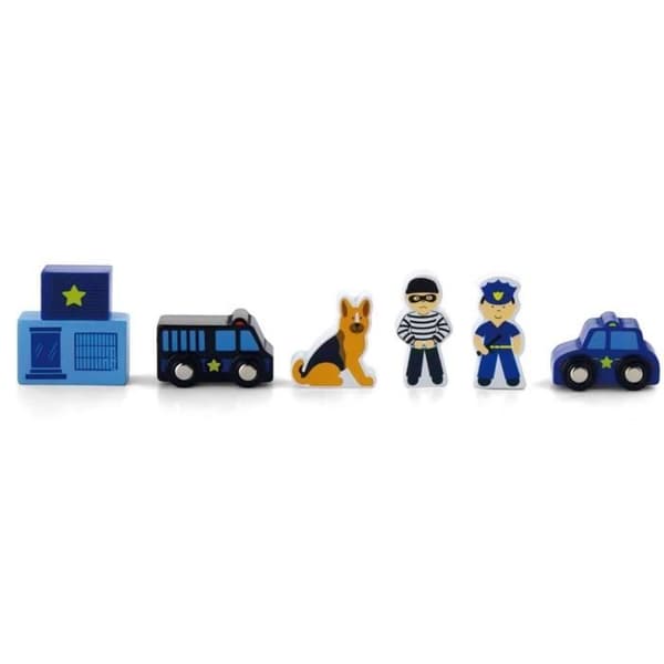 Viga Toys polisnummerspel - 6 röster - Blå - från 3 år och uppåt