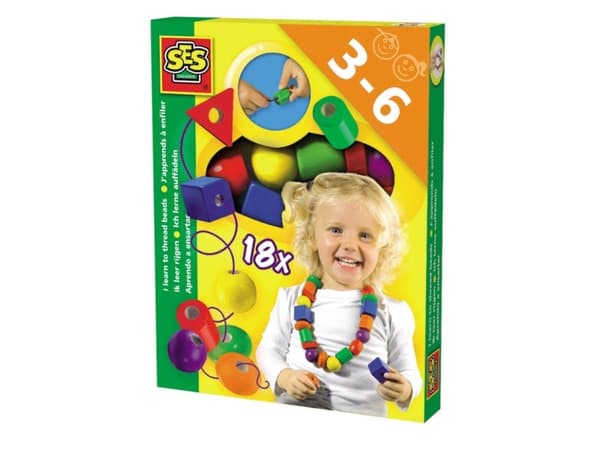 SES Creative Children''s I learn to Thread Beads, Perlesett for barn, 3 år, Flerfarget, 1 stykker