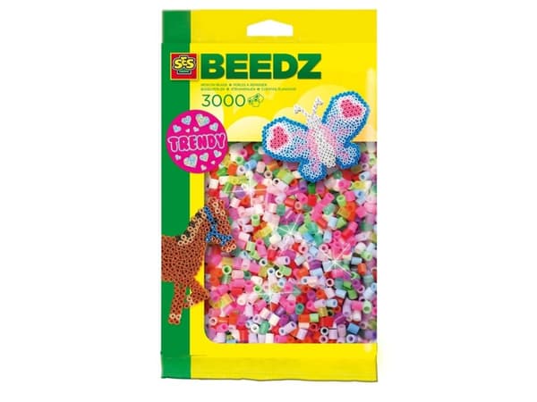SES Creative Beedz Mix iron on beads 3000 trendy, Pärlor till pärlplattor, 3000 styck, Multifärg, Pojke/flicka, 5 År, 12 År