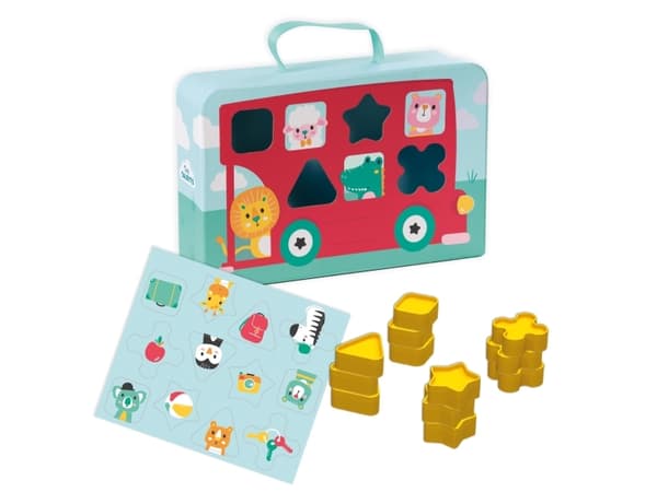 SES Creative Tiny Talents Shape sorter suitcase bus, 1 vuosi/vuosia, Monivärinen