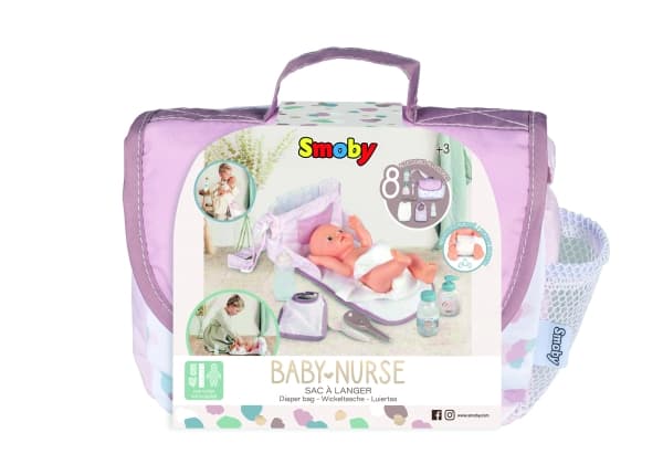"Smoby Baby Nurse Rarling Bag + tillbehör till docka