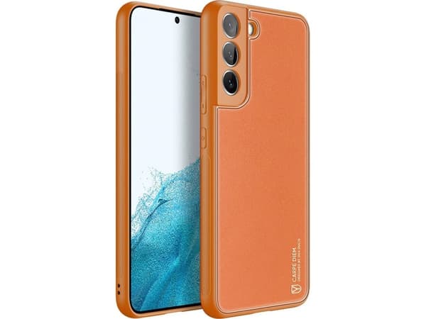 Dux Ducis Dux Ducis Yolo elegant deksel laget av økologisk lær for Samsung Galaxy S22+ (S22 Plus) oransje