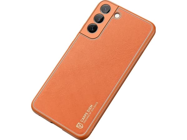 Dux Ducis Dux Ducis Yolo elegant deksel laget av økologisk lær for Samsung Galaxy S22+ (S22 Plus) oransje