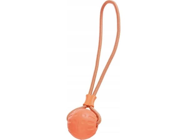 Flytende hundeleke, tau med ball, oransje, 8x43cm
