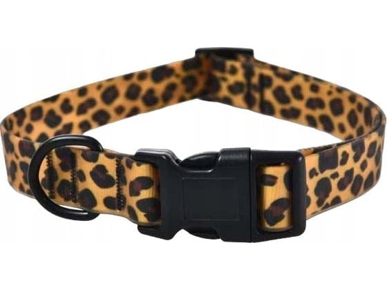 Barry King Vanntett hundehalsbånd, PVC, leopardmønster, 2,5x45-70cm