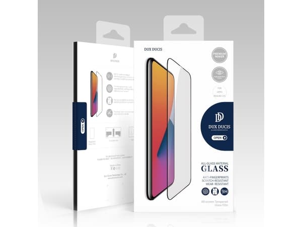 Dux Ducis Dux Ducis 9D herdet glass slitesterk 9H herdet glass for hele skjermen med ramme Realme C35 svart (eskevennlig)