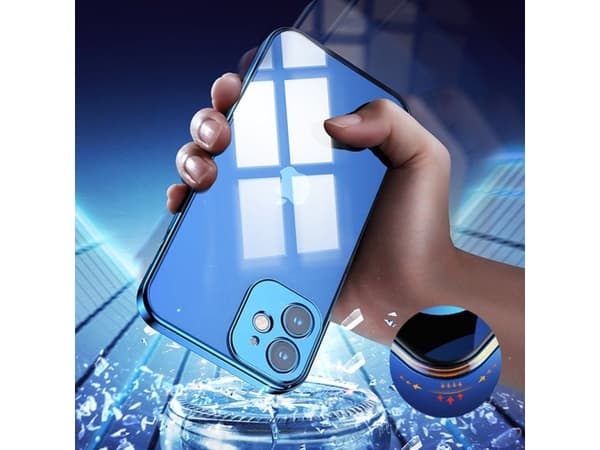 Joyroom Joyroom New Beauty Series Ultra Thin Transparent deksel med metallramme for iPhone 12 Pro Black (JR-BP743)