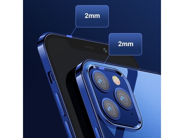 Joyroom Joyroom New Beautiful Series Ultra Thin Transparent Case med metallramme for iPhone 12 mini Svart (JR-BP794)