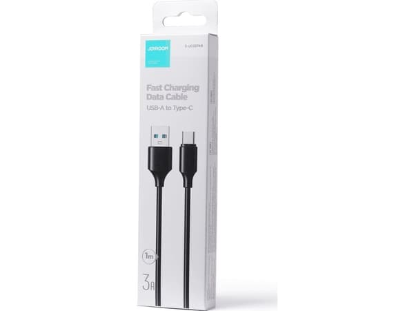 Joyroom lade-/datakabel USB - USB Type C 3A 1m svart (S-UC027A9)