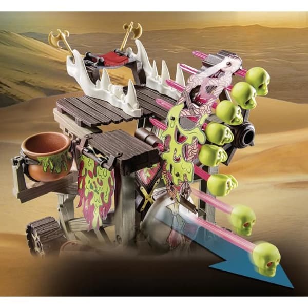 PLAYMOBIL Novelmore Sal'ahari Sands attacktorn med 3 skelett, 1 katapult och 1 maskingevärshjul
