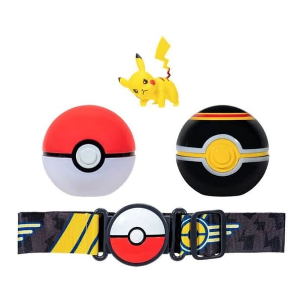 Clip Belt 'n' go bandai - Pokémon - 1 bälte, 1 Poké Ball, 1 lyxboll och 1 figur 5 cm Pikachu
