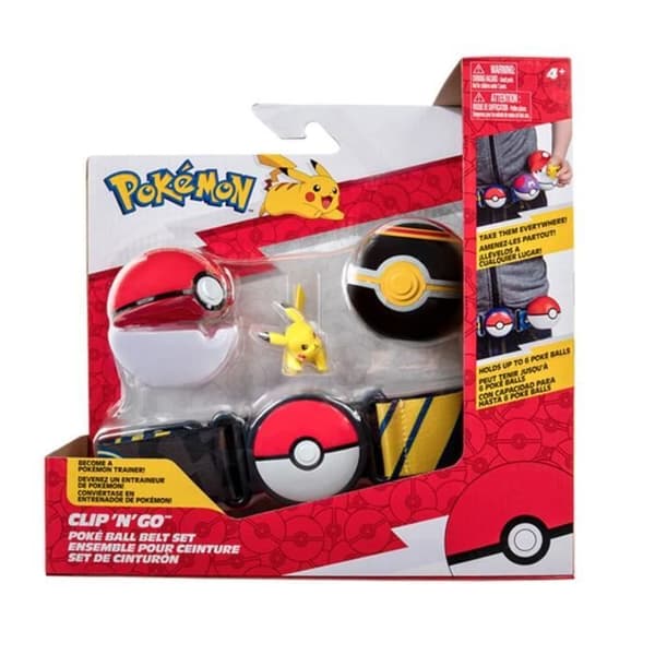 Clip Belt 'n' go bandai - Pokémon - 1 bälte, 1 Poké Ball, 1 lyxboll och 1 figur 5 cm Pikachu