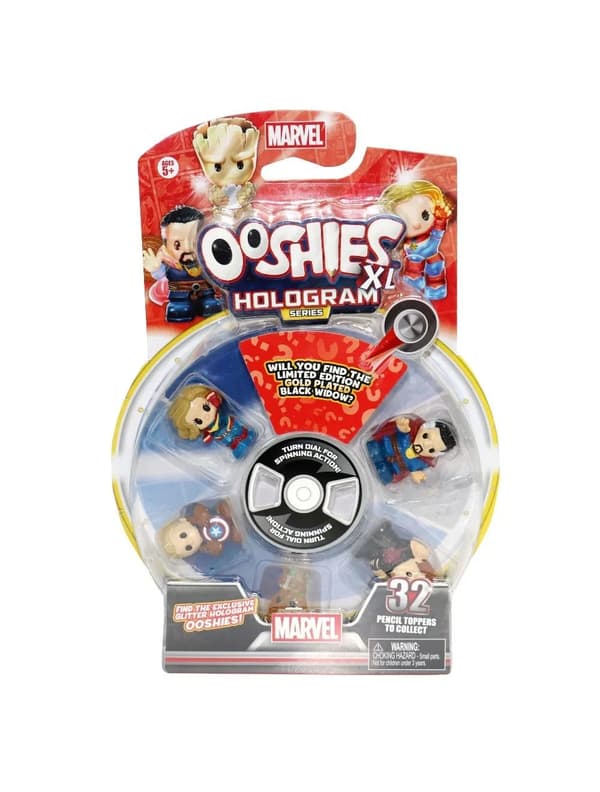 Ooshies Marvel Hologram XL 6 Pack Pencil Toppers