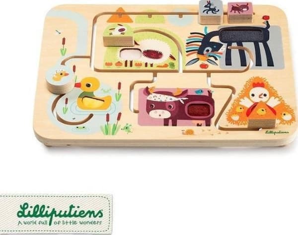 Lilliputiens gård Träplank sensorisk labyrint