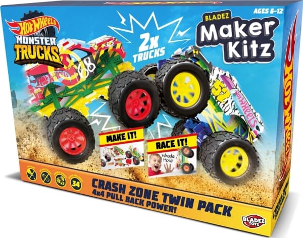 Bladez Bladez Hot Wheels Maker Kitz Monster Truck kokoontaitettava 2-pack universaali