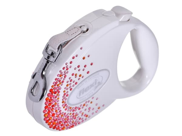 Flexi automatiskt koppel Glam Splash Orient M 5m, vit