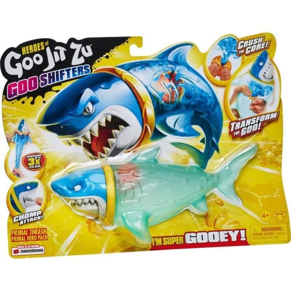 Trash Shark Figur - Älgleksaker - Goo Jit Zu - Blå - Utdragbar - 14 cm