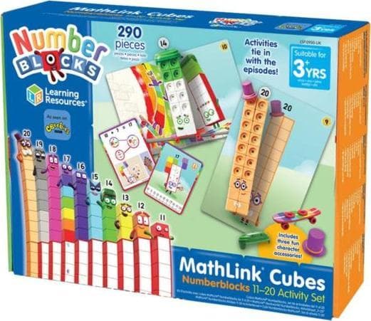 Learning Resources Pads, Math Cubes, Educational Kit 11-20, MathLink Cubes, Numberblocks