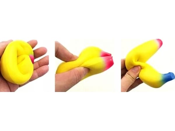 Hipo Banana super stretchy, antistress / squishy 14cm, regnbuefarger 620940 blandingspris for 1 stk, pakke med 24 stk.