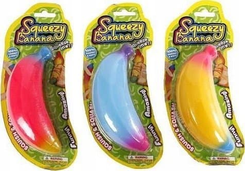 Hipo Banana super stretchy, antistress / squishy 14cm, regnbuefarger 620940 blandingspris for 1 stk, pakke med 24 stk.