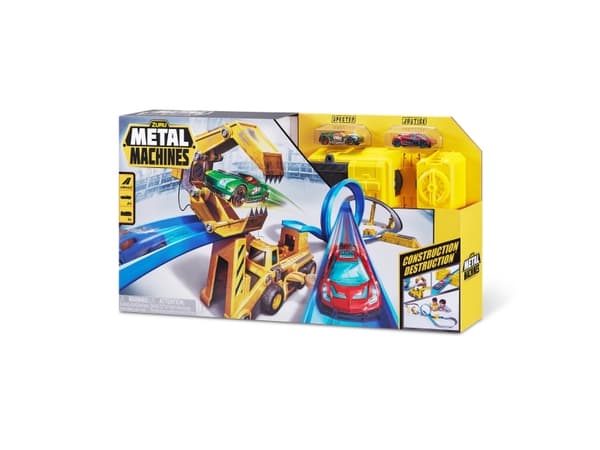 Metal Machines Construction Destruction Trackset with Mini Racing Cars