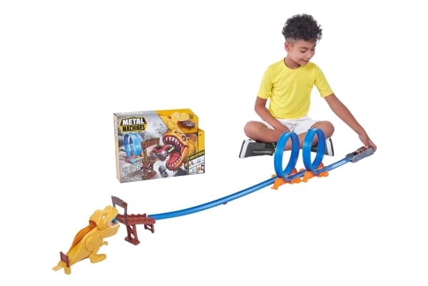 Metal Machines T-Rex Attack Building Trackset with Mini Racing Car
