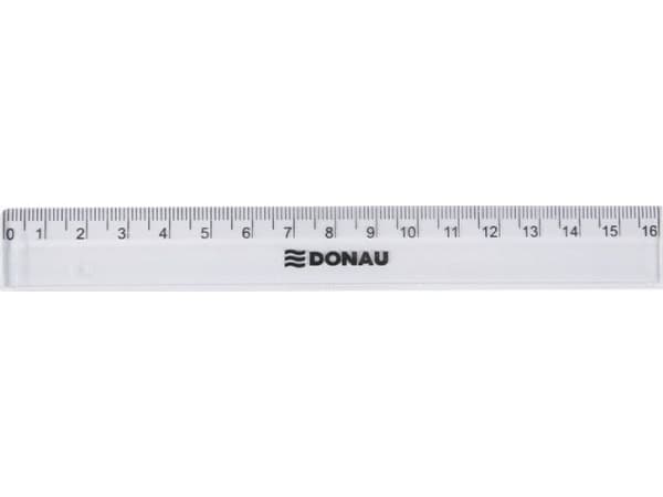 Donau viivoitin 16cm, ripustus, läpinäkyvä, läpinäkyvä